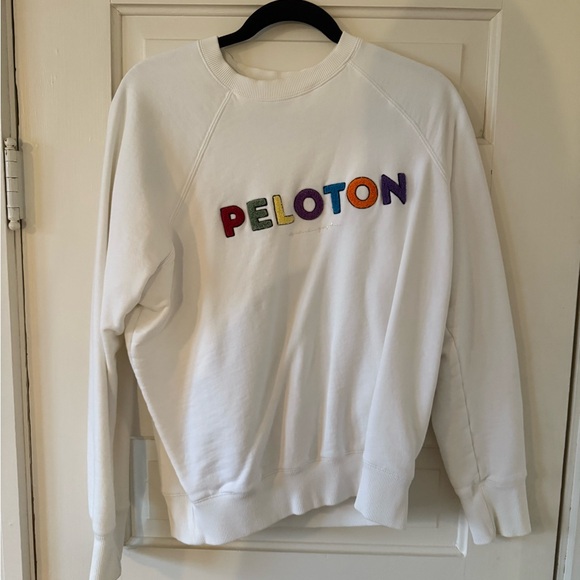 Spiritual Gangster Peloton womens white pullover spellout sweatshirt size medium - Picture 2 of 3